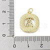 Rack Plating Brass Micro Pave Clear Cubic Zirconia Pendants KK-E102-33G-A-3