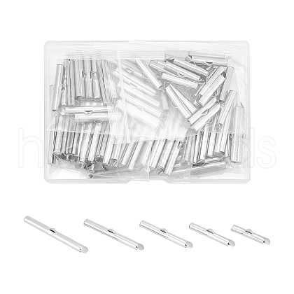 Unicraftale 100Pcs 5 Styles 304 Stainless Steel Slide On End Clasp Tubes STAS-UN0060-24P-02-1