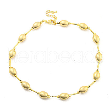 Rack Plating Brass Beaded Necklaces NJEW-P307-07G-1