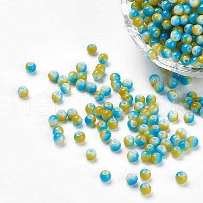 Spray Painted Resin Beads RESI-K005-01H-1
