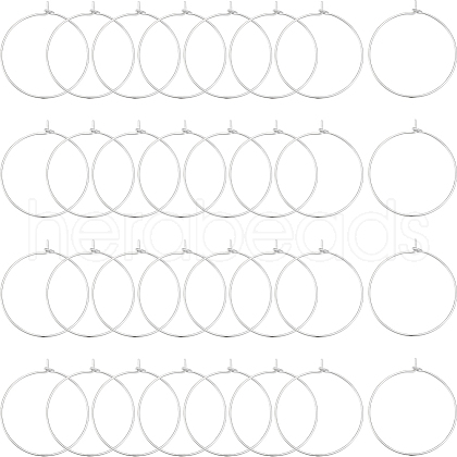 Beebeecraft 50Pcs Long-Lasting Plated Brass Hoop Earrings Findings KK-BBC0013-19-1