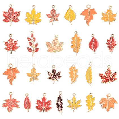 50Pcs 25 Styles Autumn Theme Alloy Enamel Pendants ENAM-CJ0006-65-1