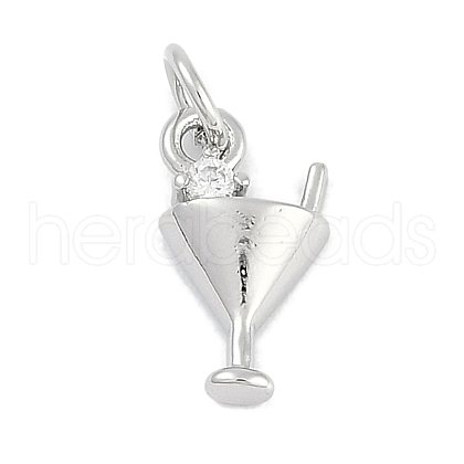 Brass Micro Pave Cubic Zirconia Pendants KK-Q028-70P-02-1
