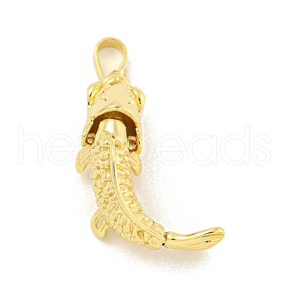 Rack Plating Fish Brass Pendants KK-K341-67G-1