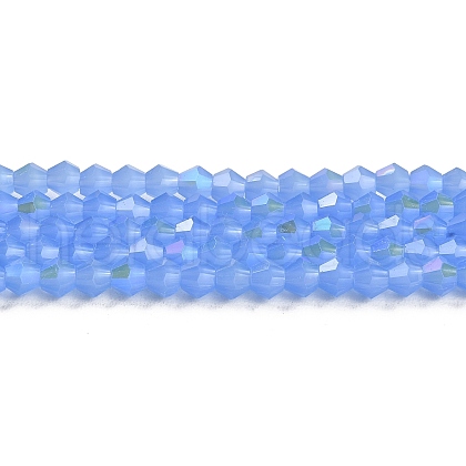 Imitation Jade Electroplate Glass Beads Strands EGLA-A039-J4mm-L04-1