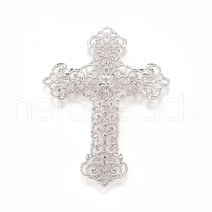 Brass Filigree Joiners Links KK-G368-02P-1