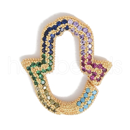 Rack Plating Brass Micro Pave Cubic Zirconia Twister Clasps KK-NH0002-07G-02-1