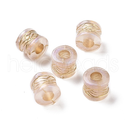 Plating Transparent Acrylic Beads OACR-P013-12-1