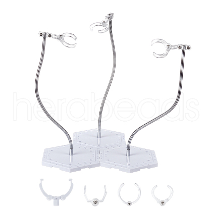 Plastic Minifigures Display Stands with Adjustable Snake Bone Bracket ODIS-WH0070-81B-1