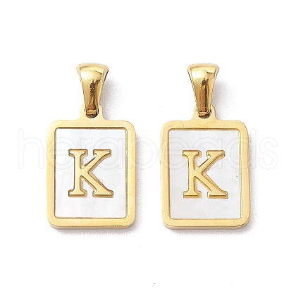 Ion Plating(IP) 304 Stainless Steel Pave Shell Pendants STAS-G327-01G-K-1