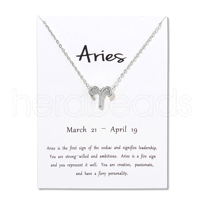 Twelve Constellations Alloy Pendant Necklaces WG2D4F2-14-1