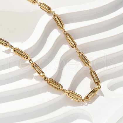 304 Stainless Steel Spiral Link Chain Necklaces NJEW-S442-10G-1