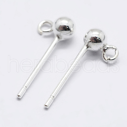 925 Sterling Silver Ear Stud Findings STER-K167-042E-S-1