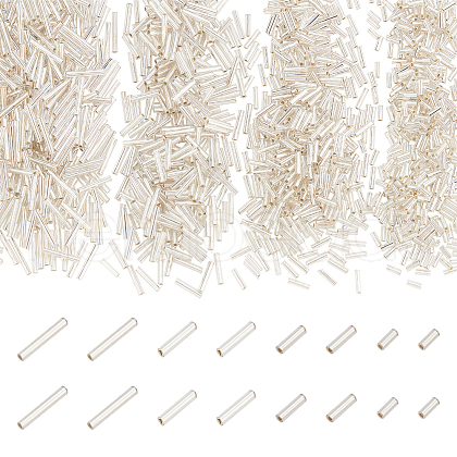   1600Pcs 4 Styles Glass Bugle Beads SEED-PH0002-08B-1