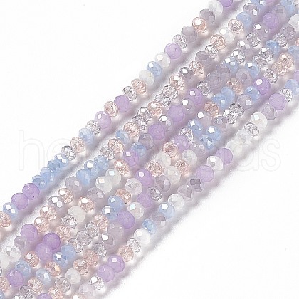 Electroplate Glass Beads Strands X-EGLA-S192-001A-B11-1