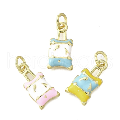 Brass Enamel Pendants KK-Z102-24G-1