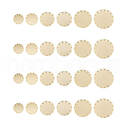 Craftdady 60Pcs 6 Style 304 Stainless Steel Cabochon Settings STAS-CD0001-11-1