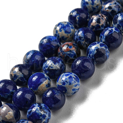 Synthetic Imperial Jasper Dyed Beads Strands G-D077-A01-02M-1
