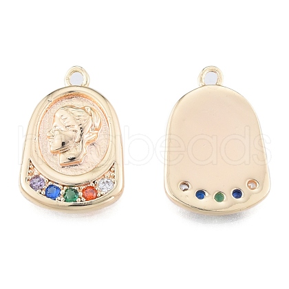 Brass Micro Pave Colorful Cubic Zirconia Pendants KK-N216-578LG-1