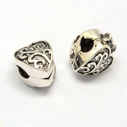 Alloy European Style Clasps PDLC-R001-12AS-1