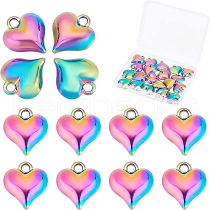 SUPERFINDINGS 20Pcs Rainbow Color Alloy Pendants FIND-FH0003-57-1