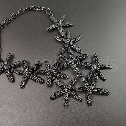 Starfish Alloy Statement Bib Necklaces FS-WG21AED-01-1