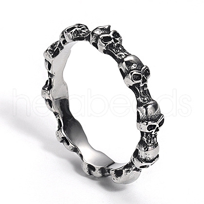 Skull Stainless Steel Rings for Men PW-WG56FBD-01-1