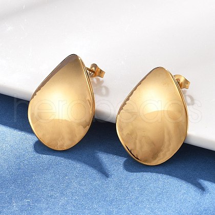 304 Stainless Steel Stud Earrings EJEW-D319-09B-G-1