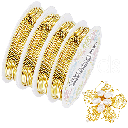 SUNNYCLUE 4 Rolls Copper Jewelry Craft Wire CWIR-SC0001-07-1