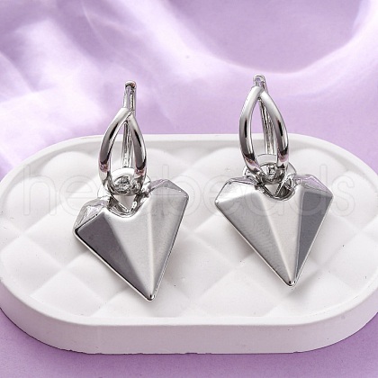 Heart Brass Hoop Earrings EJEW-D322-12P-02-1