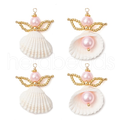 Clam Shell Pendants PALLOY-MZ00717-02-1