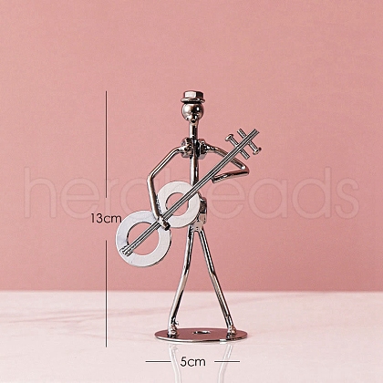 Iron Musician Guitar Player Figurines Statue for Home Office Desktop Decoration PW-WG31010-04-1