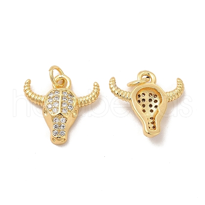 Rack Plating Brass Micro Pave  Cubic Zirconia Pendants KK-B068-24G-1