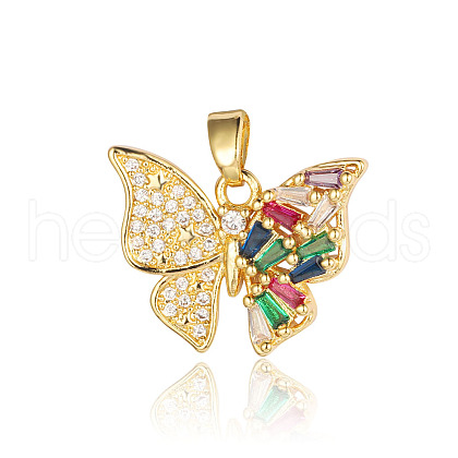 Brass Micro Pave Colorful Cubic Zirconia Pendants ZIRC-OY001-30-1