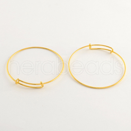 Adjustable Brass Expandable Bangle Making BJEW-R032-G-1