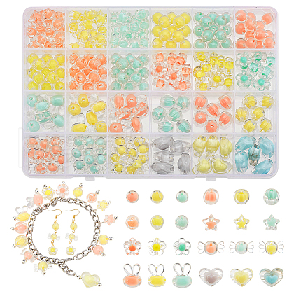   234Pcs Transparent Acrylic Beads TACR-PH0001-68-1