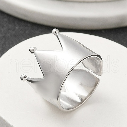 304 Stainless Steel Open Cuff Ring for Women RJEW-M025-04P-1