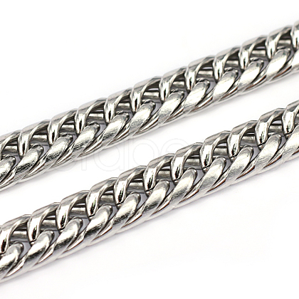 Tarnish Resistant 304 Stainless Steel Cuban Link Chains CHS-L001-52-1