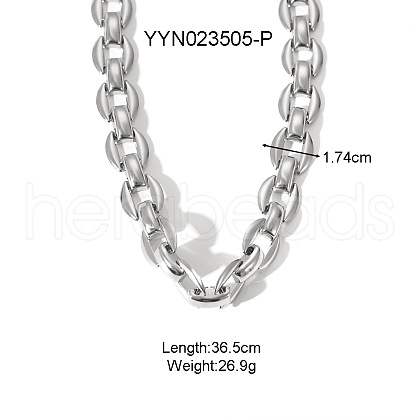 Stainless Steel Oval Link Chain Necklaces for Unisex XX1878-2-1