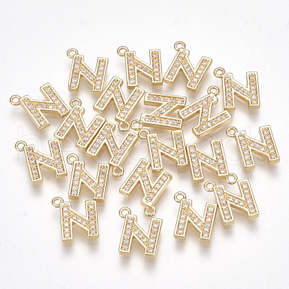 Brass Cubic Zirconia Charms KK-S348-330N-1