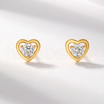 Valentine's Day S925 Sterling Silver Heart Stud Earrings ZD6067-1-1