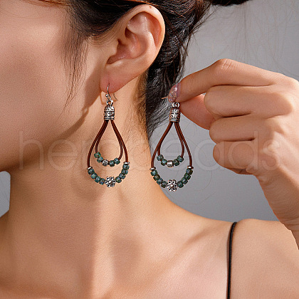 Alloy Synthetic Turquoise Dangle Earrings FS-WG12E90-17-1