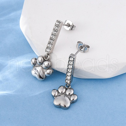 304 Stainless Steel Dangle Stud Earrings EJEW-C148-02P-1