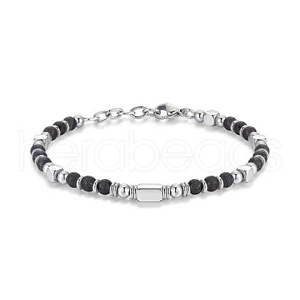 Adjustable 304 Stainless Steel Gemstone Beaded Bracelets FS-WG23DE2-13-1