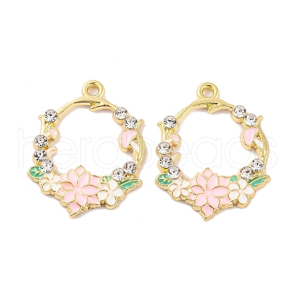 Rack Plating Alloy Enamel Pendants FIND-M020-03A-G-1