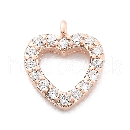 925 Sterling Silver Micro Pave Clear Cubic Zirconia Charms STER-A034-02A-RG-1