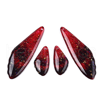 Transparent Resin Wing Earrings Pendants FIND-TAC0006-60A-1