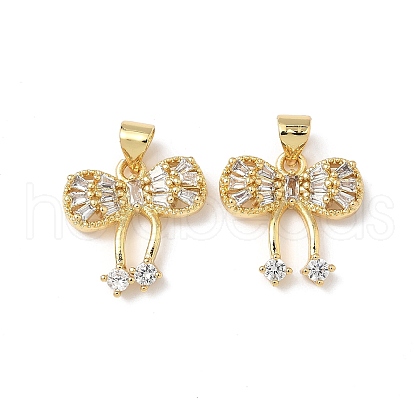 Brass Micro Pave Cubic Zirconia Pendants KK-Q068-06G-1