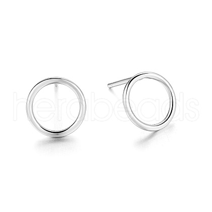 Simple and Stylish S925 Sterling Silver Circle Stud Earrings EY1220-2-1