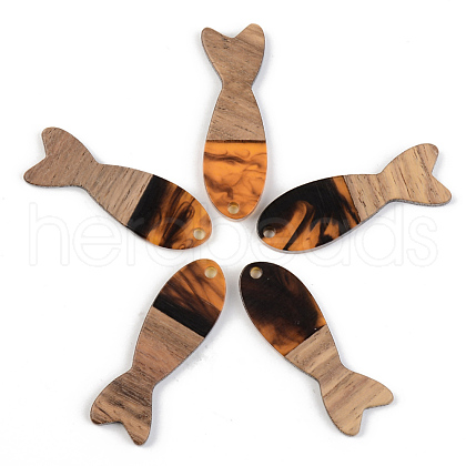 Resin & Walnut Wood Pendants RESI-S389-054A-A01-1